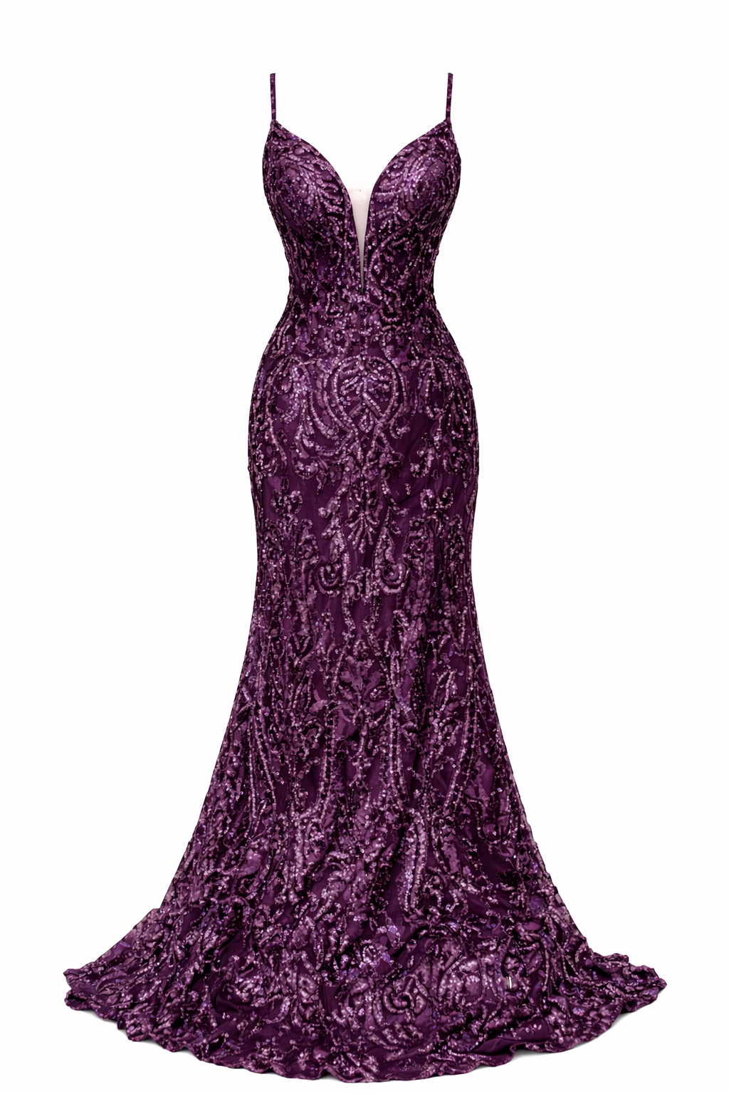 Royal Plum Couture Stage & Evening Gown