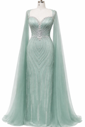 Women's Elegant Evening Dress Long Formal Gown Prom Party Dress Mint Green