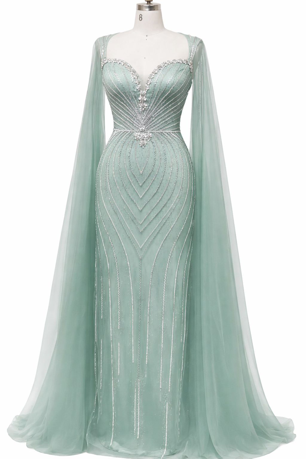 Women's Elegant Evening Dress Long Formal Gown Prom Party Dress Mint Green