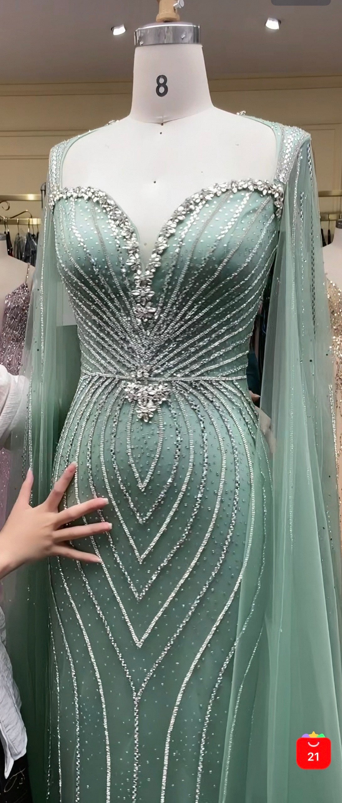 Women's Elegant Evening Dress Long Formal Gown Prom Party Dress Mint Green