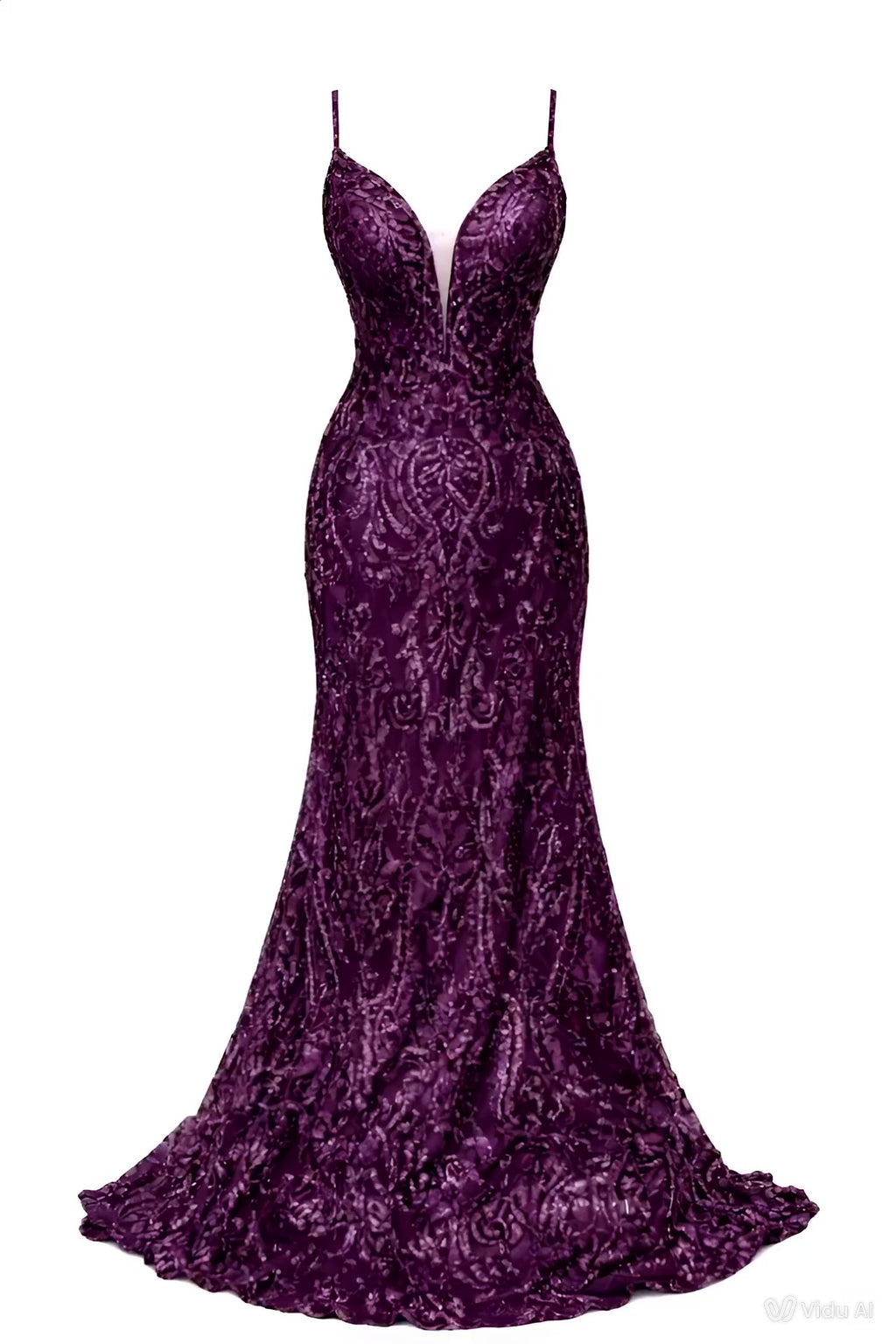 Royal Plum Couture Stage & Evening Gown